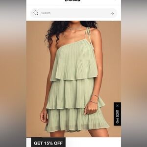 Lulu's Mint Green Pleated Mini Dress